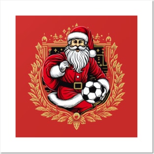 Christmas Santa Soccer player 09 Posters and Art